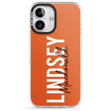 iPhone 16 Pro Max Personalised Bold Name: Orange Black Impact Phone Case