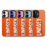 iPhone 16 Pro Max Personalised Bold Name: Orange Black Impact Phone Case