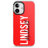 iPhone 16 Pro Max Personalised Bold Name: Red Black Impact Phone Case