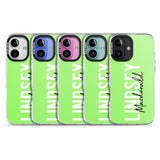 iPhone 16 Pro Max Personalised Bold Name: Lime Black Impact Phone Case