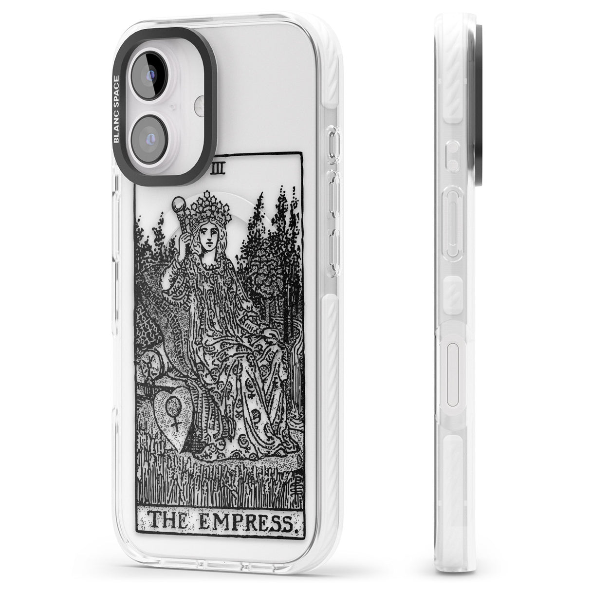 iPhone 16 Pro Max Personalised The Empress Tarot Card - Transparent Black Impact Phone Case