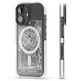 iPhone 16 Pro Max Personalised The Lovers Tarot Card - White Transparent Black Impact Phone Case