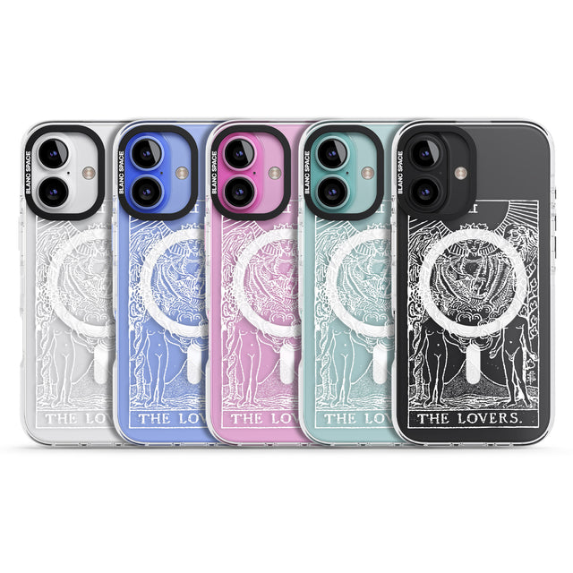 iPhone 16 Pro Max Personalised The Lovers Tarot Card - White Transparent Black Impact Phone Case