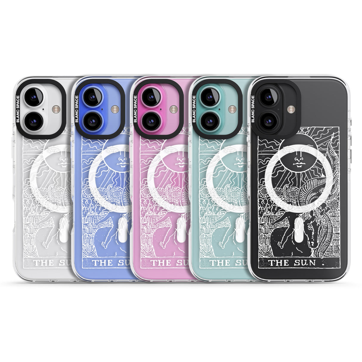 iPhone 16 Pro Max Personalised The Sun Tarot Card - White Transparent Black Impact Phone Case