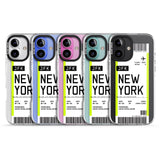 iPhone 16 Pro Max Personalised New York Boarding Pass Black Impact Phone Case