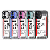 iPhone 16 Pro Max Personalised Sydney Boarding Pass Black Impact Phone Case