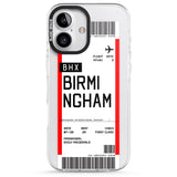 iPhone 16 Pro Max Personalised Birmingham Boarding Pass Black Impact Phone Case