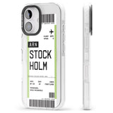 iPhone 16 Pro Max Personalised Stockholm Boarding Pass Black Impact Phone Case