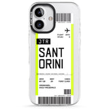 iPhone 16 Pro Max Personalised Santorini Boarding Pass Black Impact Phone Case