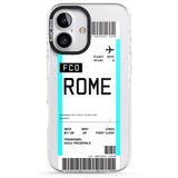 iPhone 16 Pro Max Personalised Rome Boarding Pass Black Impact Phone Case