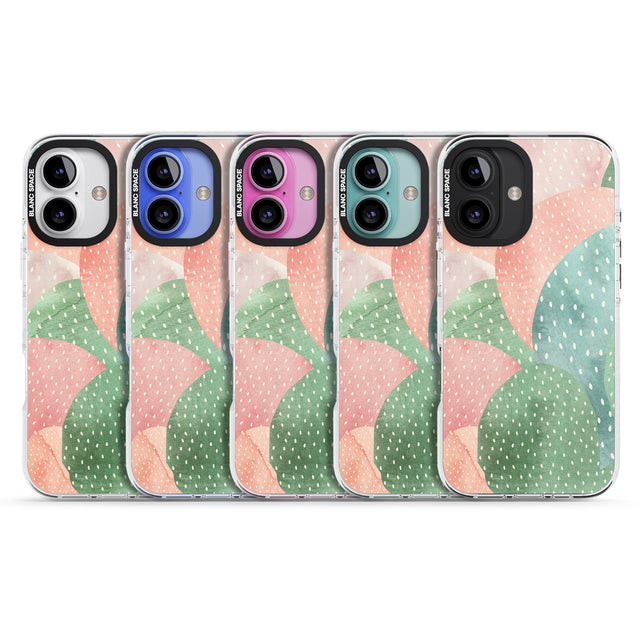 iPhone 16 Pro Max Colourful Close-Up Cacti Design Black Impact Phone Case