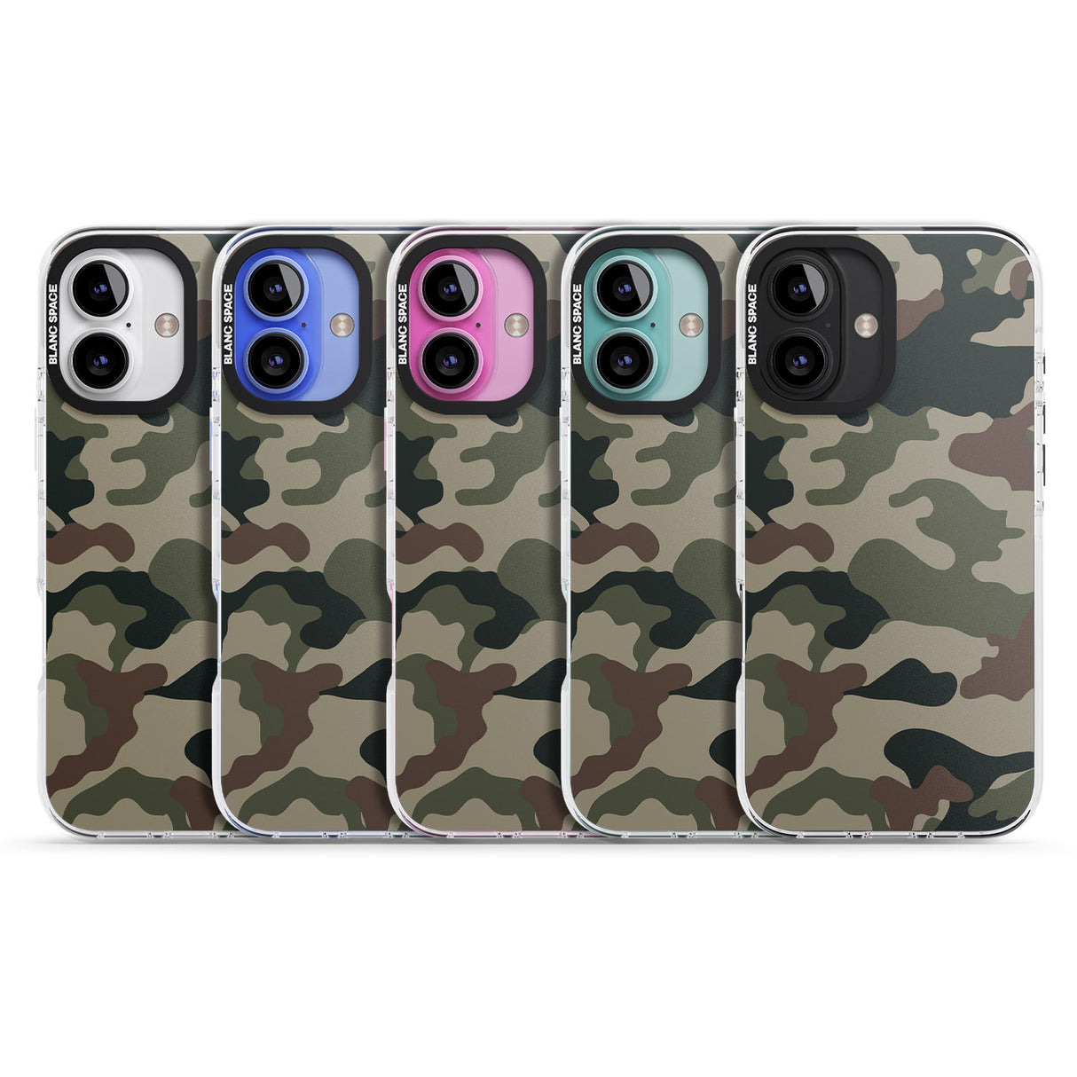 iPhone 16 Pro Max Green and Brown Camo Black Impact Phone Case