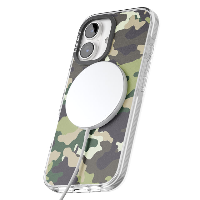 iPhone 16 Pro Max Green Camo Black Impact Phone Case