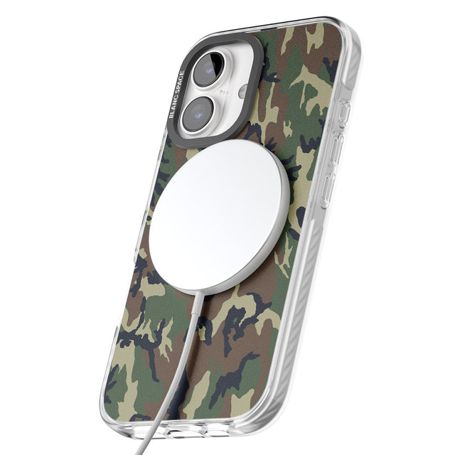 iPhone 16 Pro Max Forest Green Camo Black Impact Phone Case