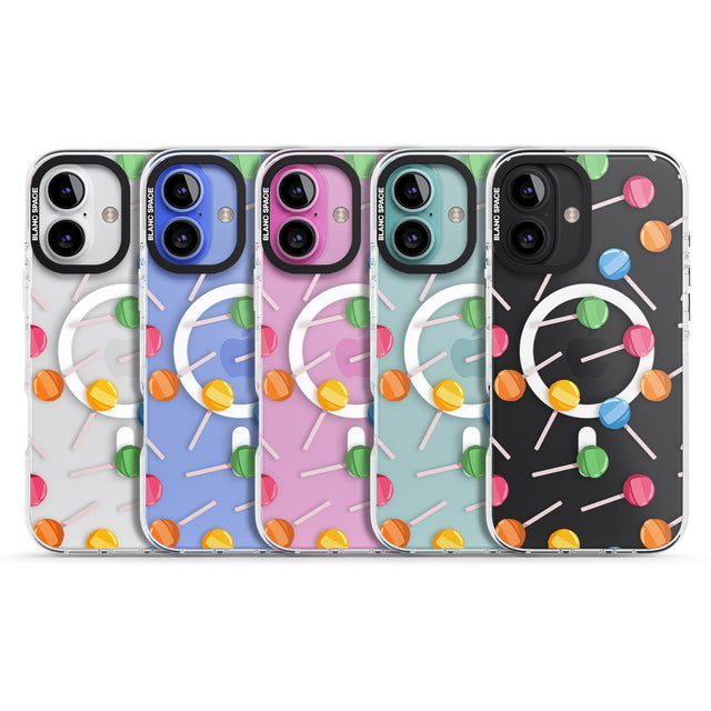 iPhone 16 Pro Max Lollipop Pattern Black Impact Phone Case