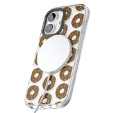 iPhone 16 Pro Max Chocolate Donut Pattern Black Impact Phone Case