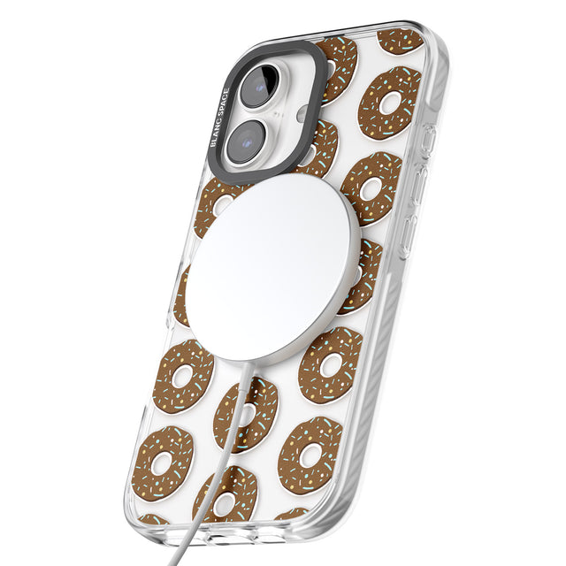 iPhone 16 Pro Max Chocolate Donut Pattern Black Impact Phone Case