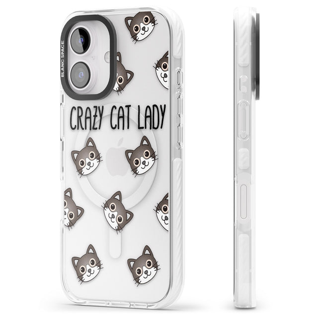 iPhone 16 Pro Max Crazy Cat Lady Black Impact Phone Case