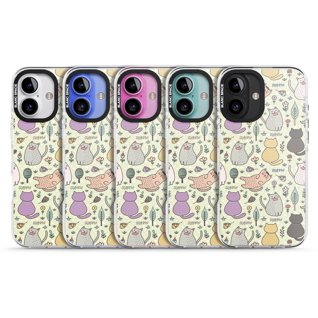 iPhone 16 Pro Max Cat Pattern Cream Black Impact Phone Case