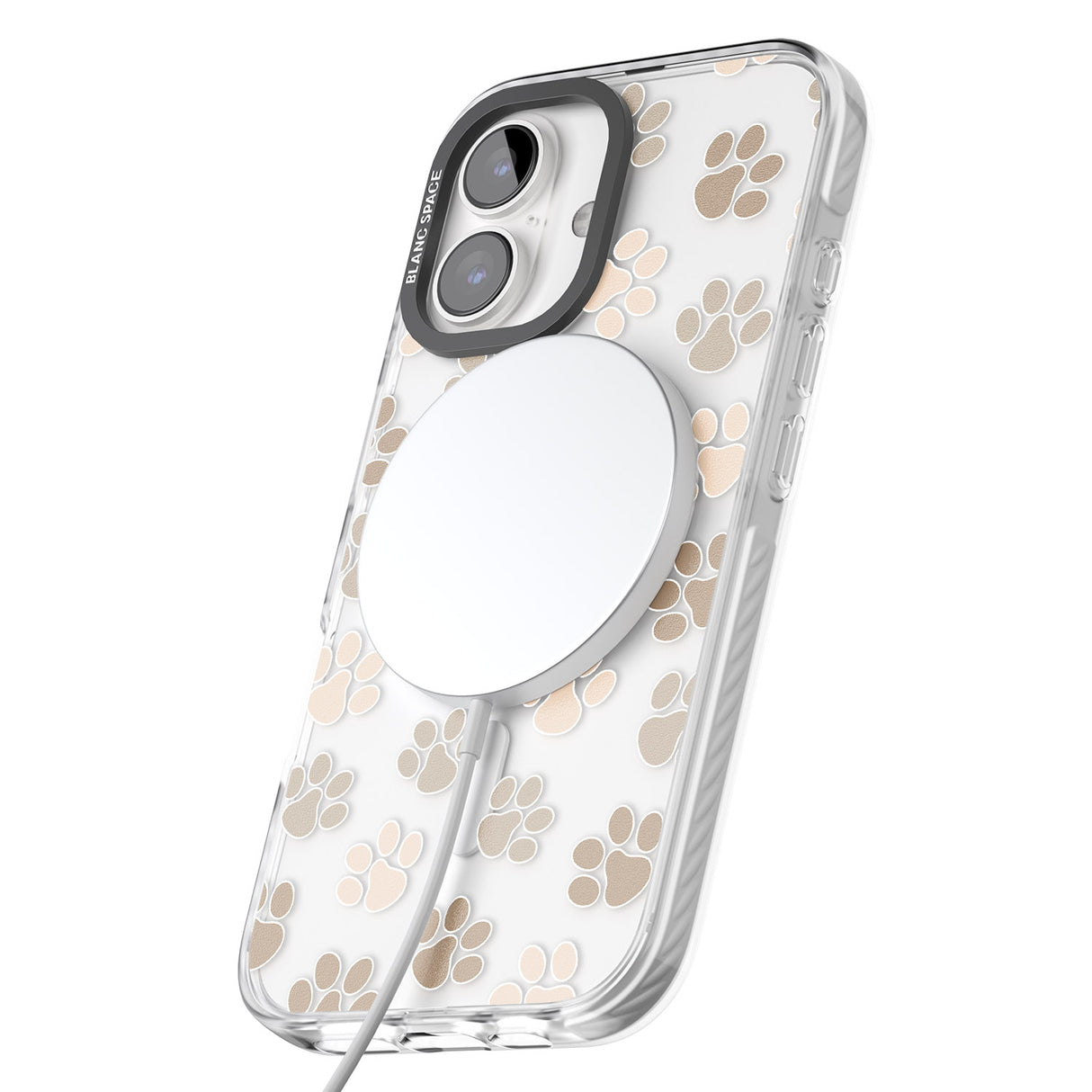 iPhone 16 Pro Max Paw Prints Black Impact Phone Case