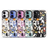 iPhone 16 Pro Max Cartoon Cat Collage Black Impact Phone Case