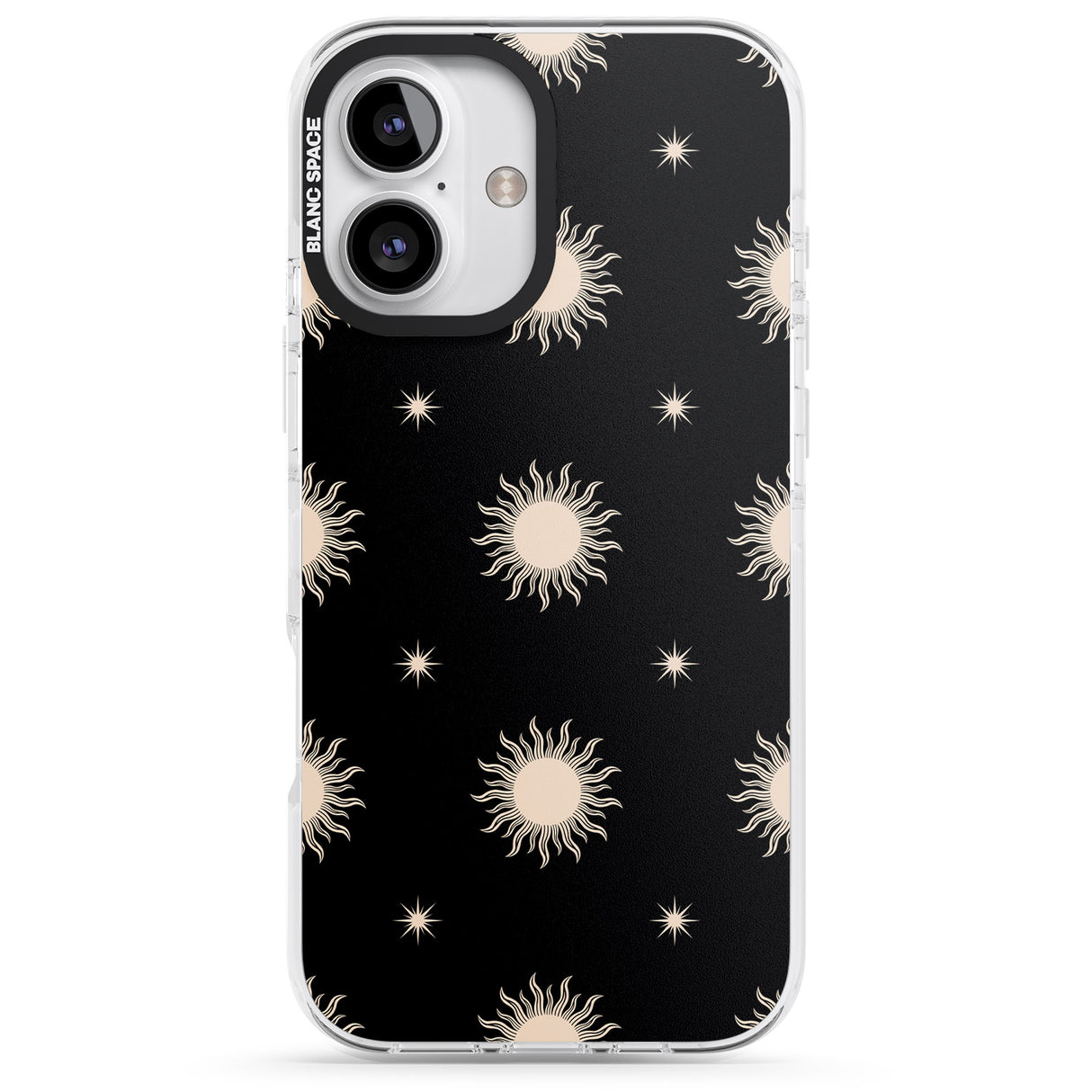 iPhone 16 Pro Max Celestial Patterns Classic Suns (Black) Black Impact Phone Case