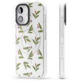 iPhone 16 Pro Max Christmas Holly Pattern Black Impact Phone Case