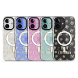 iPhone 16 Pro Max Christmas Snowflake Pattern Black Impact Phone Case