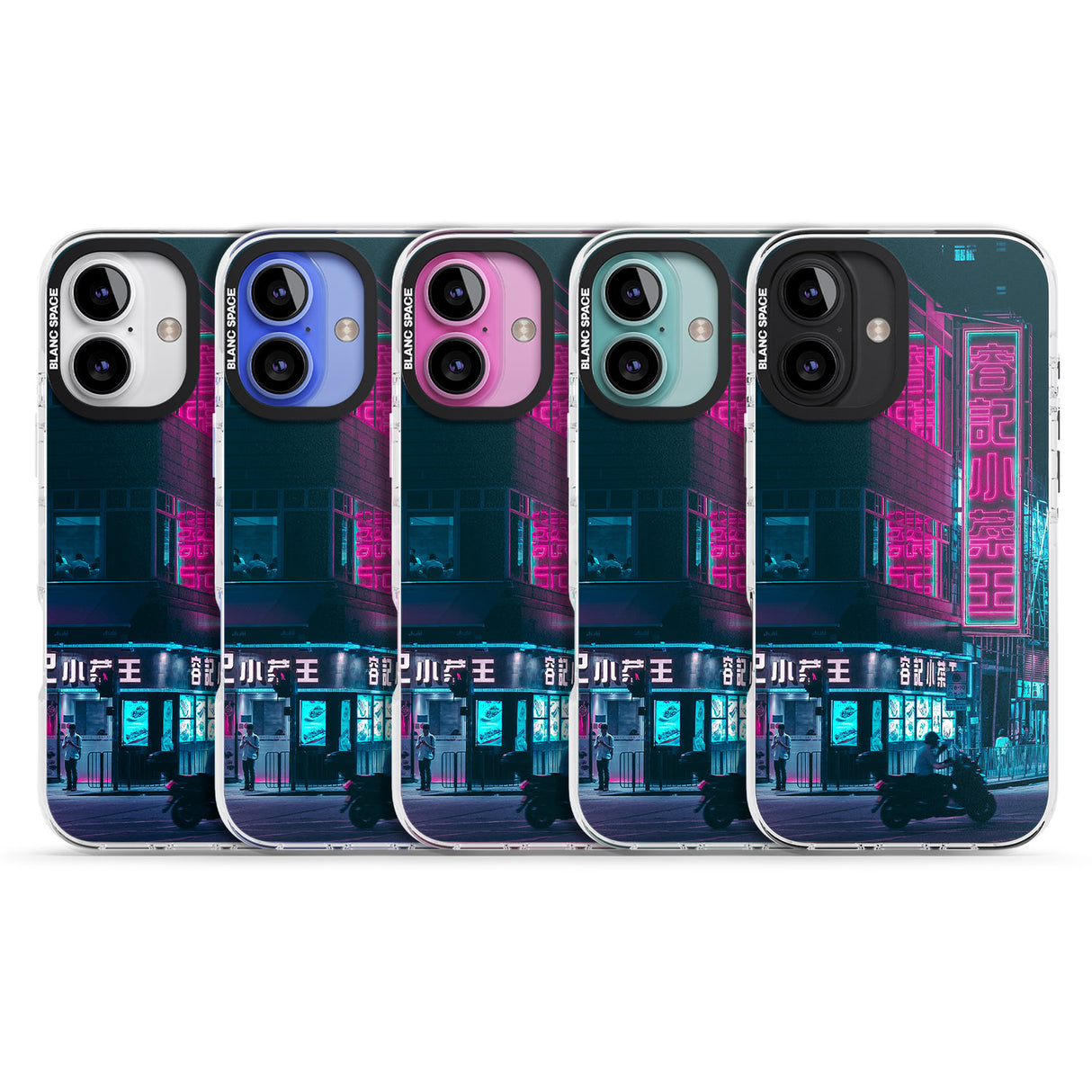 iPhone 16 Pro Max Motorcylist & Signs - Neon Cities Photographs Black Impact Phone Case