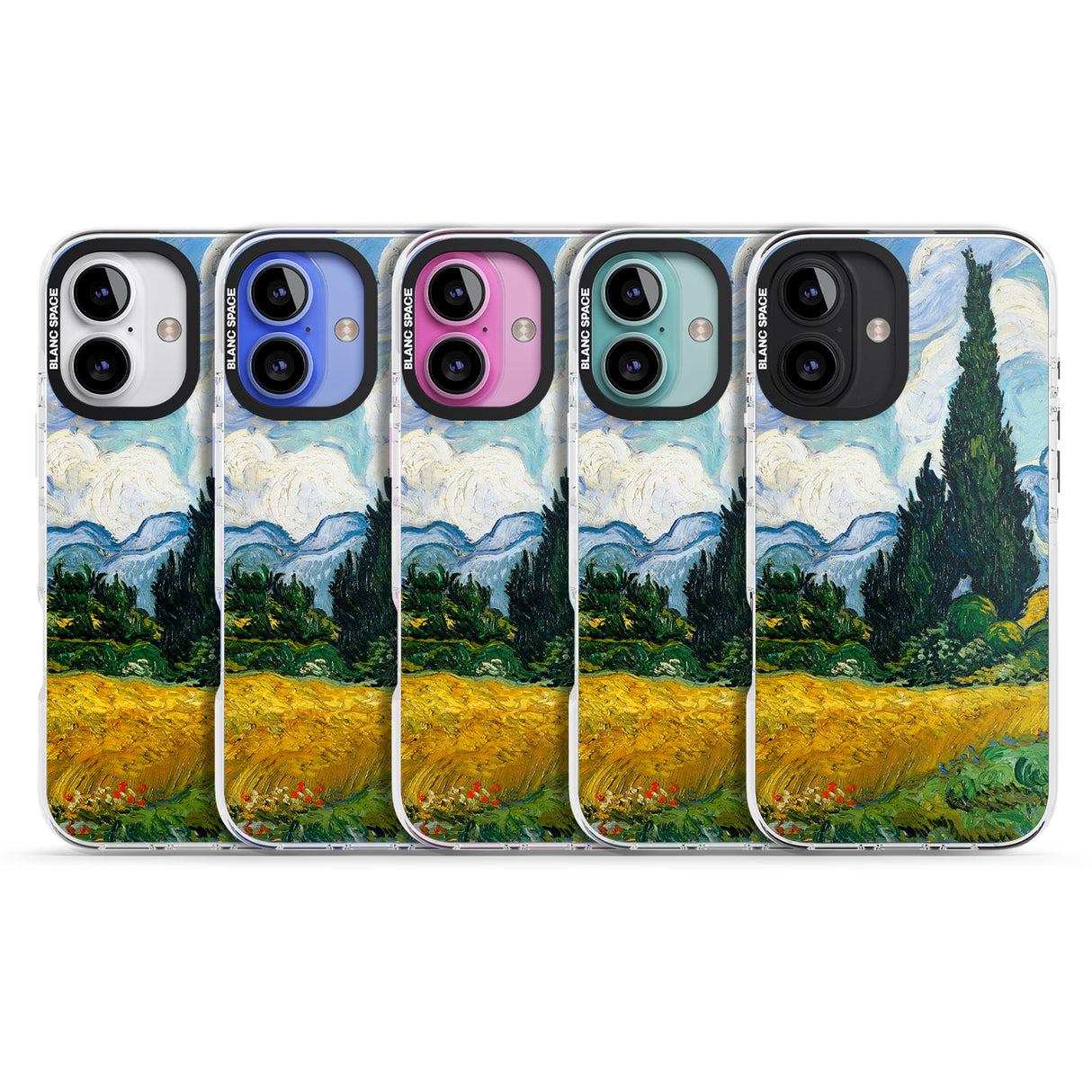 iPhone 16 Pro Max Wheat Field with Cypresses by Vincent Van Gogh Black Impact Phone Case