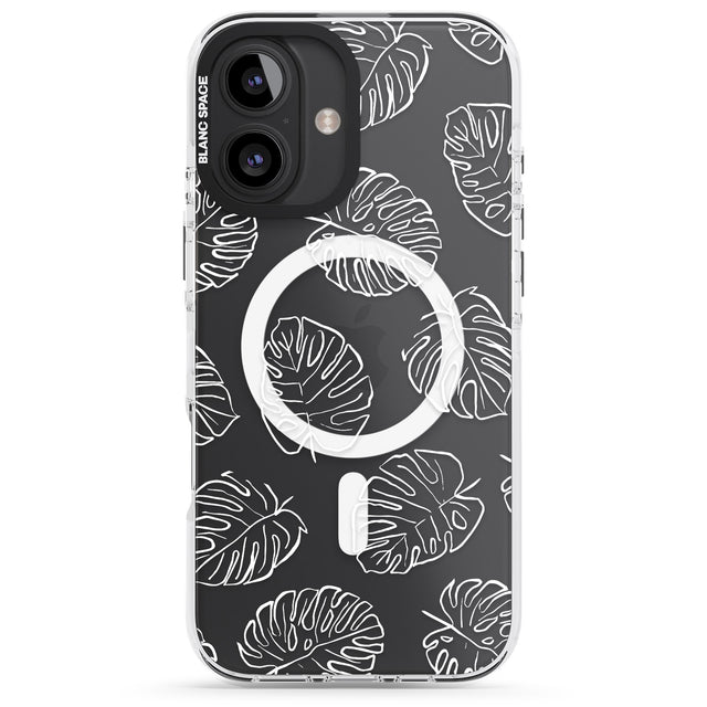 iPhone 16 Pro Max Monstera Leaves Black Impact Phone Case