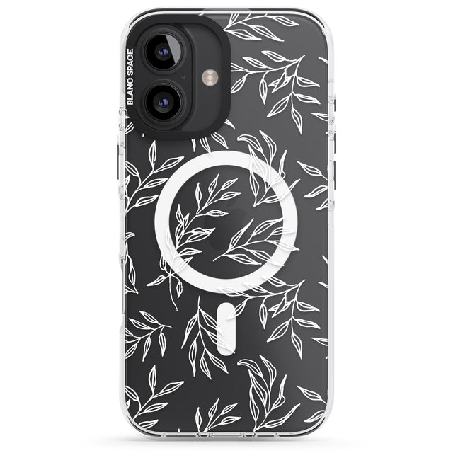 iPhone 16 Pro Max Leafy Botanical Black Impact Phone Case