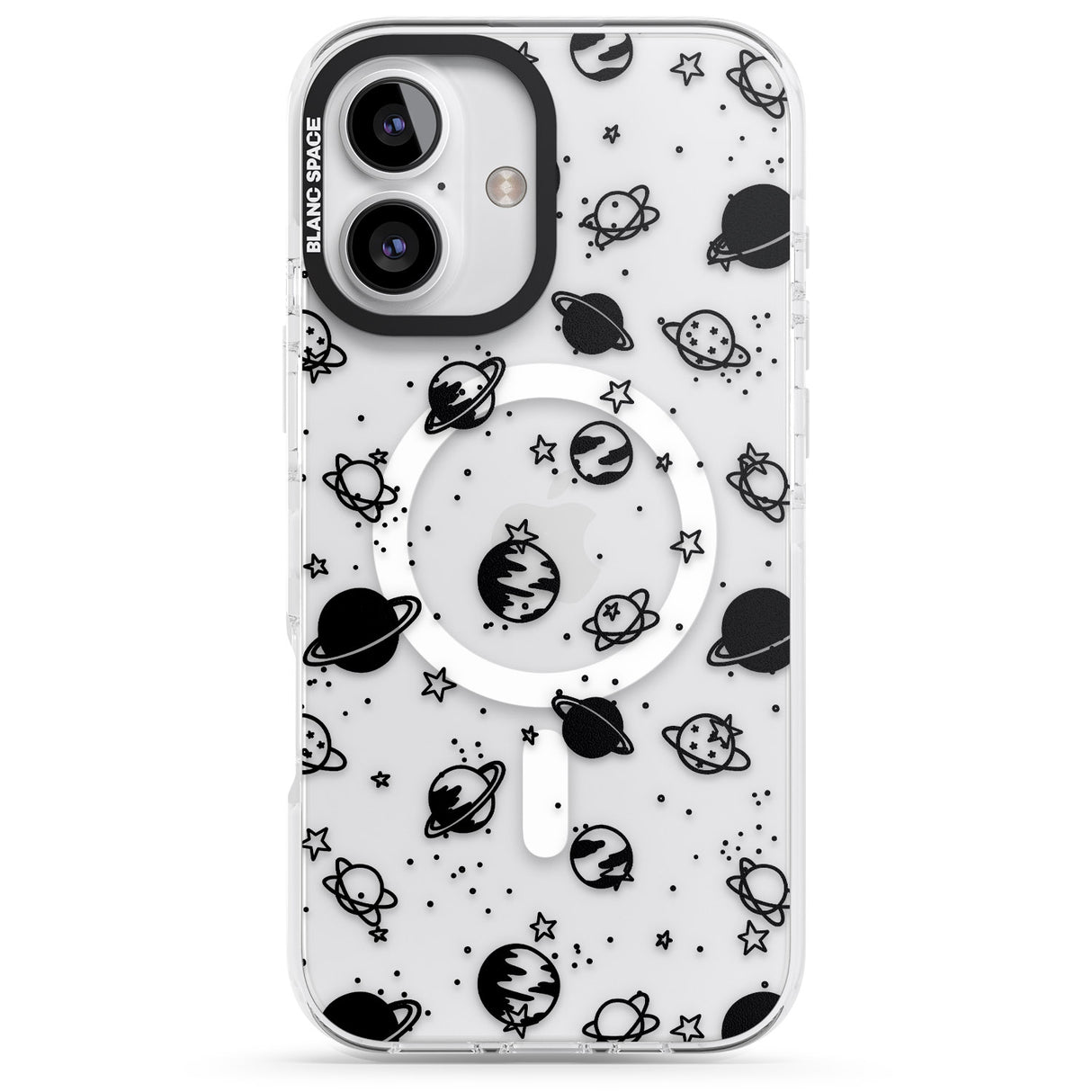 iPhone 16 Pro Max Planets Black Impact Phone Case