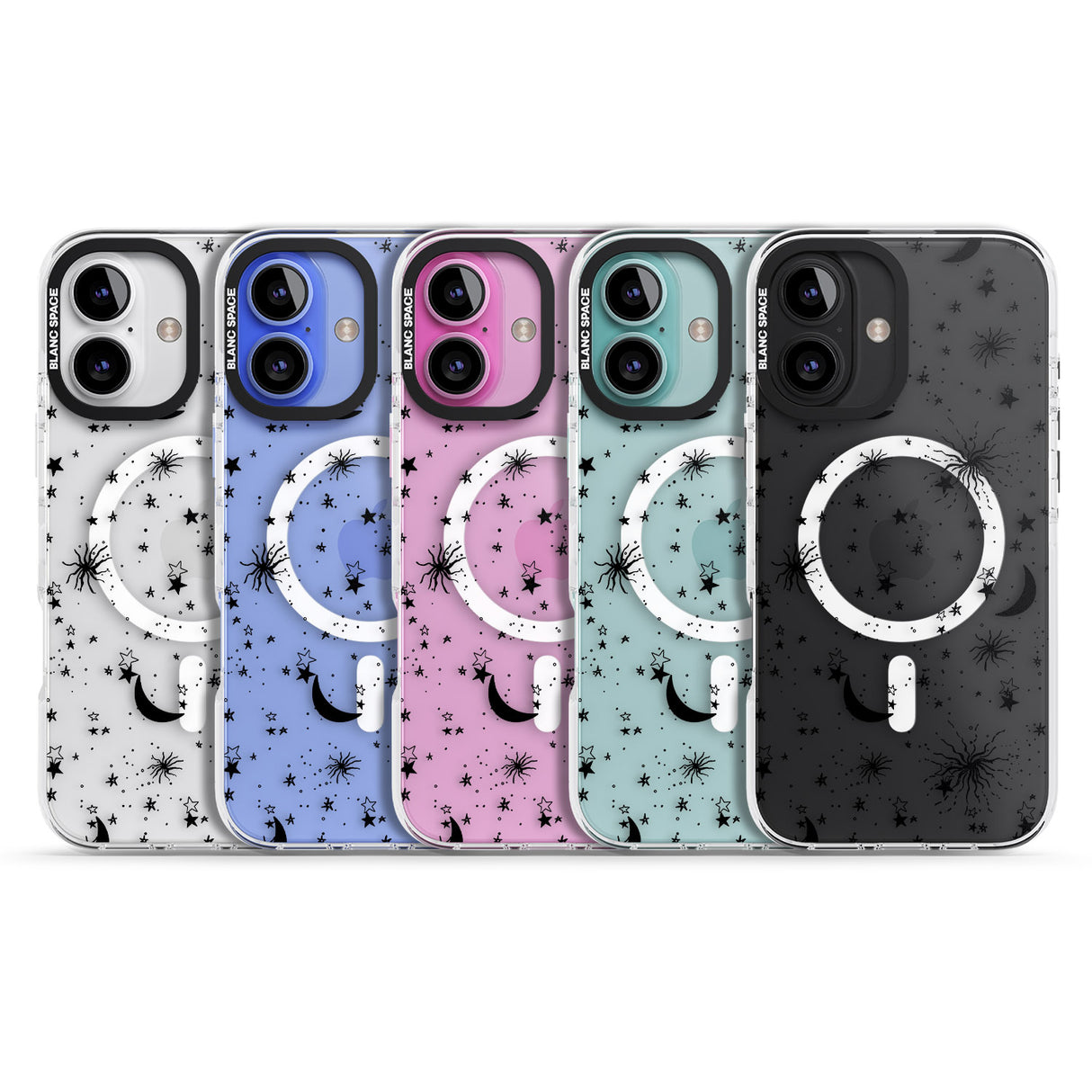 iPhone 16 Pro Max Moons & Stars Black Impact Phone Case