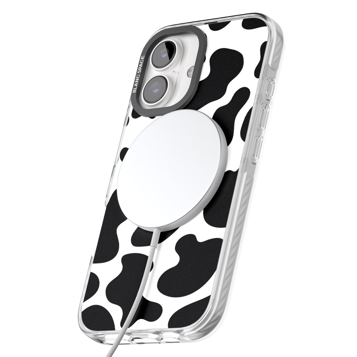 iPhone 16 Pro Max Cow Print Black Impact Phone Case