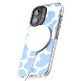 iPhone 16 Pro Max Blue and White Cow Print Black Impact Phone Case