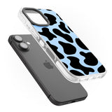 iPhone 16 Pro Max Blue and Black Cow Print Black Impact Phone Case