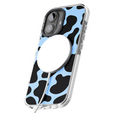 iPhone 16 Pro Max Blue and Black Cow Print Black Impact Phone Case