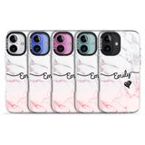 iPhone 16 Pro Max Pink Fade Marble Black Impact Phone Case