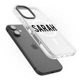 iPhone 16 Pro Max Personalised Clear Text 1A Black Impact Phone Case