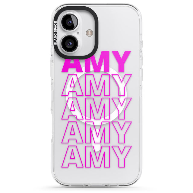 iPhone 16 Pro Max Personalised Clear Text 5D Black Impact Phone Case