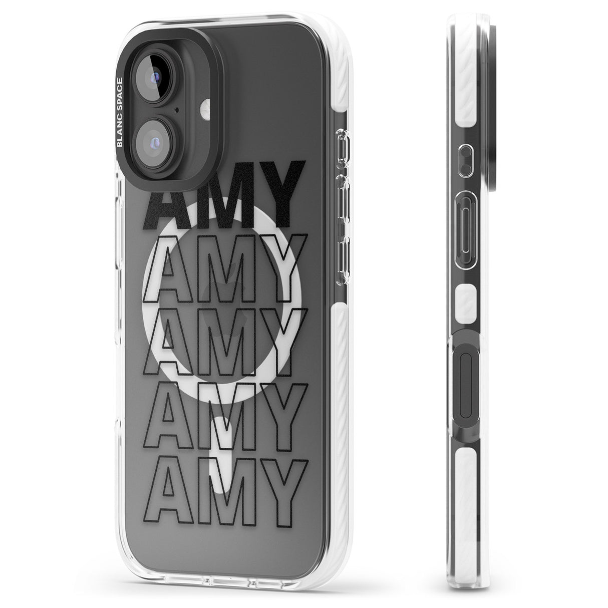 iPhone 16 Pro Max Personalised Clear Text 5E Black Impact Phone Case