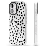 iPhone 16 Pro Max Black on Transparent Dalmatian Polka Dot Spots Black Impact Phone Case