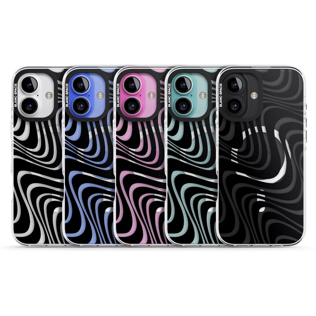 iPhone 16 Pro Max Abstract Waves Black Impact Phone Case