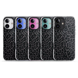 iPhone 16 Pro Max Dark Animal Print Pattern Small Leopard Black Impact Phone Case