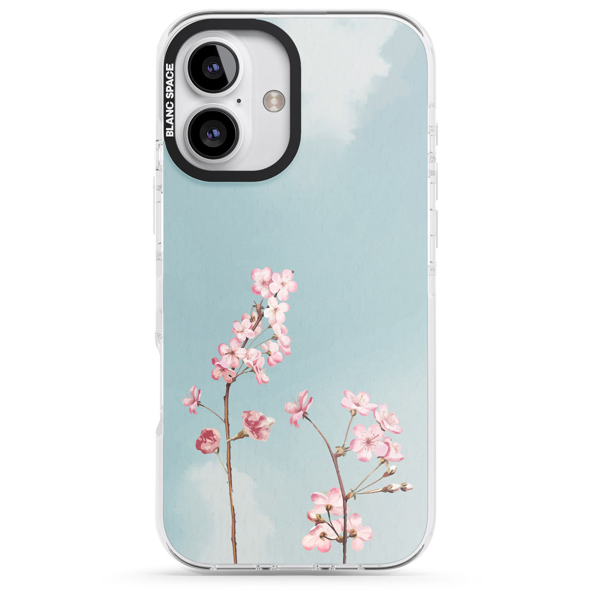 iPhone 16 Pro Max Blossom Flower Sky Black Impact Phone Case