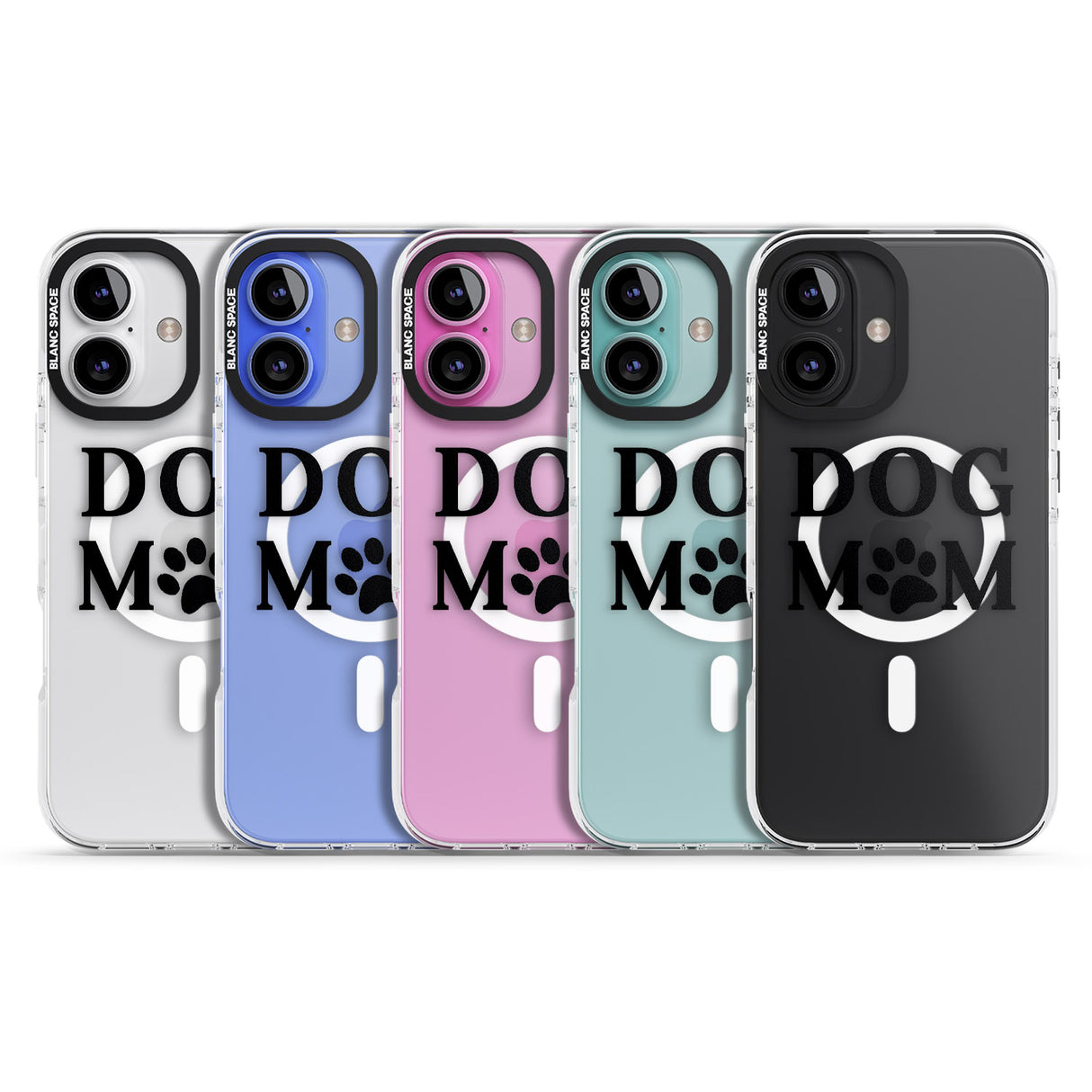 iPhone 16 Pro Max Dog Mom Paw Print Black Impact Phone Case