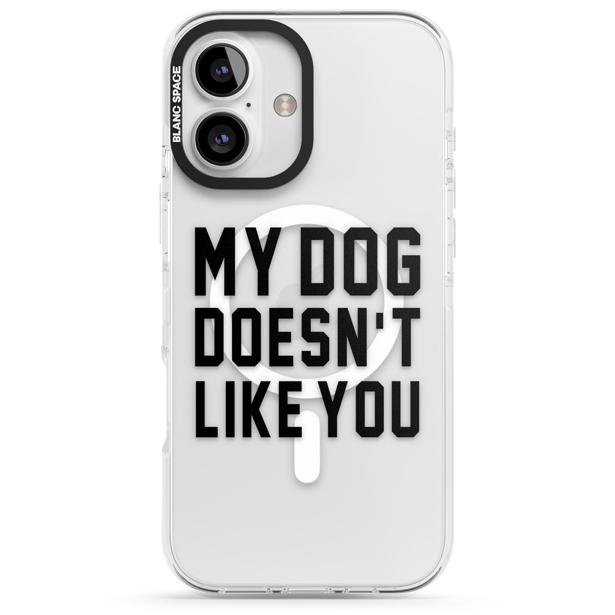 iPhone 16 Pro Max Dog Doesn't Like You Black Impact Phone Case