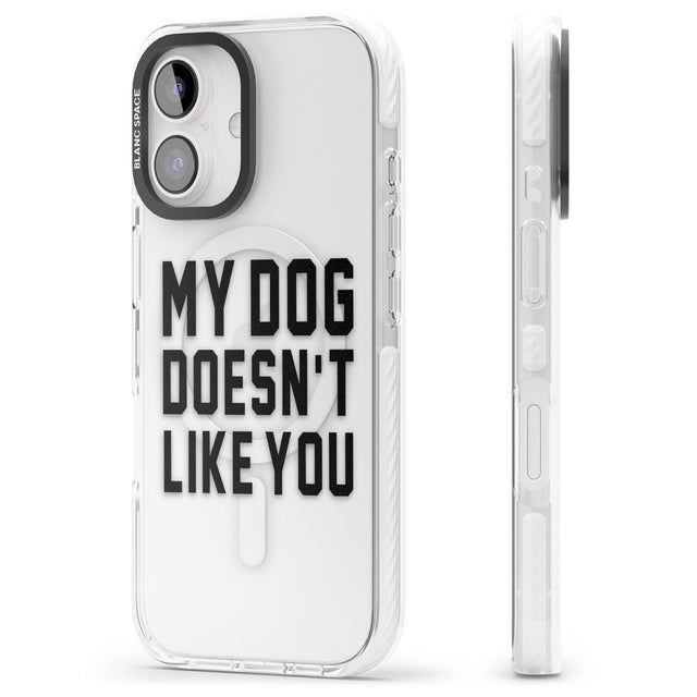 iPhone 16 Pro Max Dog Doesn't Like You Black Impact Phone Case