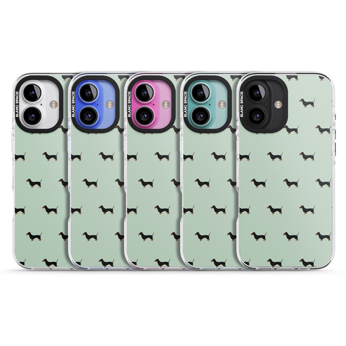 iPhone 16 Pro Max Dachshund Dog Pattern Black Impact Phone Case